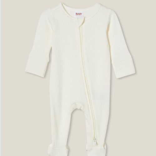 Organic Pointelle Zip All In One Romper