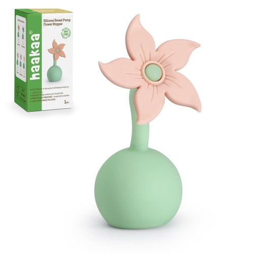 haakaa Manual Breast Pump Flower Stopper (Blush) - Made of Premium Silicone, BPA Free, Compatible with All haakaa Breast Pumps