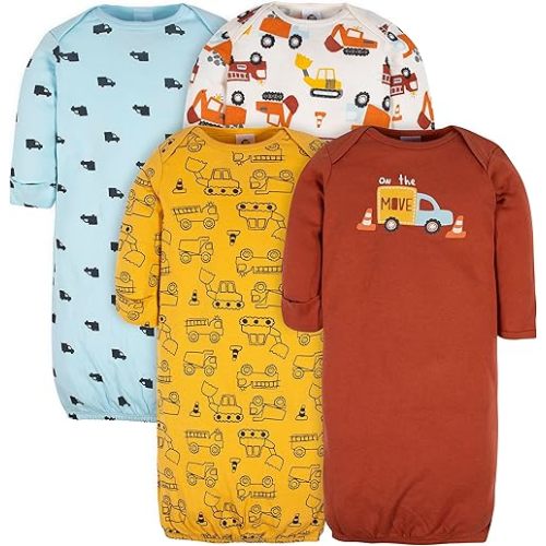 Gerber Baby Boy and Girls 4-Pack Sleeper Gown