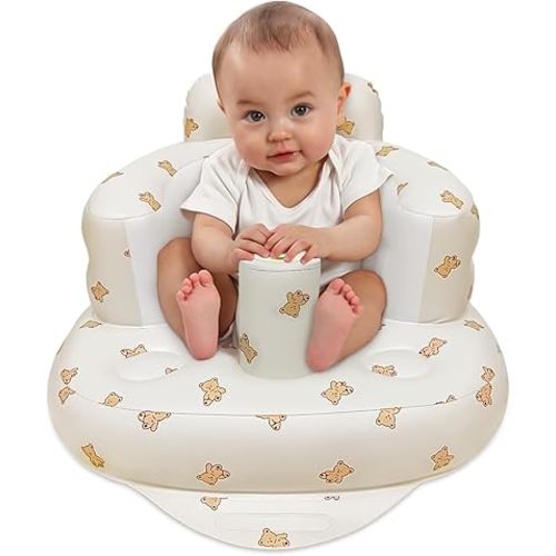 Inflatable Baby Seat for Babies 4-36 Months Inflatable Baby Chair Infant Back Support Sofa Newborn to Toddler Portable Baby Floor Seats for Sitting Up Baby Floor Seater