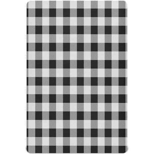 Kigai Buffalo Black and White Plaid Crib Sheets - Stretchy Fitted Crib Sheets for Boys Girls, Unisex Cozy Baby Crib Sheet 28 x 52 x 9 Inches