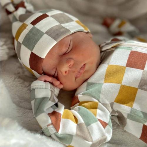 Cannoli Checkerboard / Organic Zip Footie – SpearmintLOVE