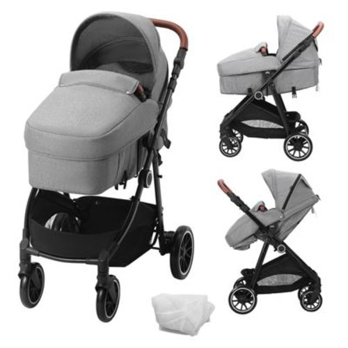 Vevor Standard Baby Stroller, Infant Toddler Stroller With Bassinet, 3rd-gear Adjustable Backrest & Foldable & Reversible Seat, Newborn Stroller