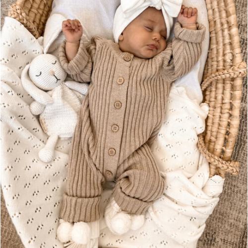 Little B's Chunky Rib Baby Jumpsuit - Oak