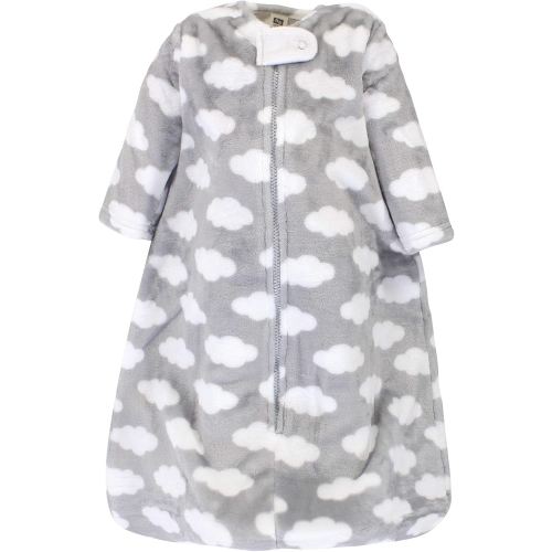Hudson Baby Unisex Baby Plush Sleeping Bag, Sack, Blanket, Gray Clouds, 6-12 Months
