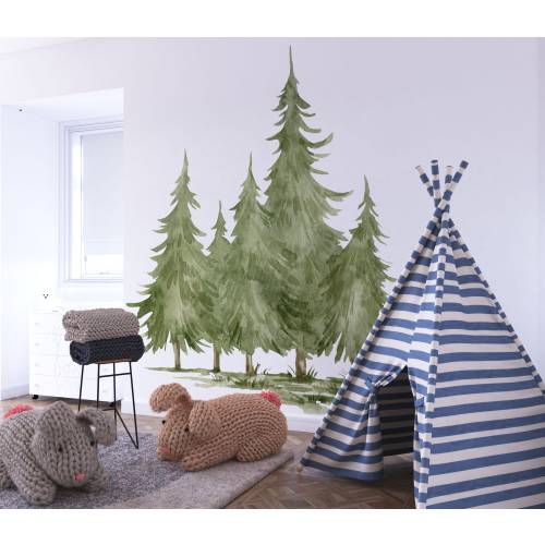 pine tree wall decal, tree wall decal, trees wall decal, forest wall decal, tree decal, large forest wall decal