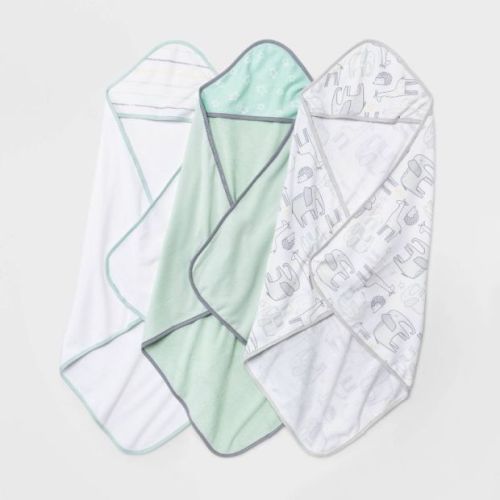Cloud Island Little Peanut Hooded Bath Towel, 3-Pack