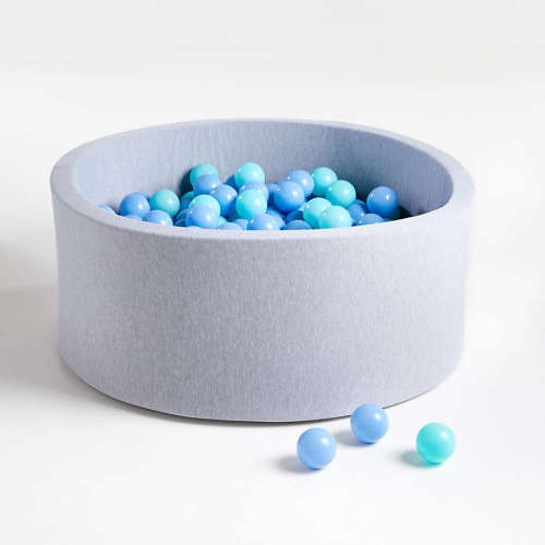 Baby and Toddler Light Grey Pop-Up Ball Pit with Blue Mixed Balls
