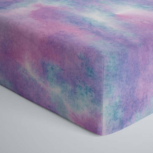 Purple Watercolor Fitted Crib Sheet - Little Sleepies