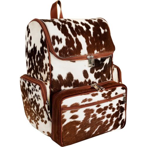 SKY-SELLER Leather Diaper Bag Backpack Maternity Leather Travel Backpack for Teen Girls & Boys - Multifunction Cow Print Baby Diaper Bags