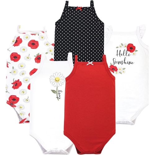 Hudson Baby Basics Unisex Baby 5-Pack Sleeveless Baby Bodysuits