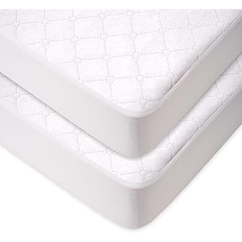 American Baby Company 2 Pack Waterproof Fitted Crib Mattress Protector 52" x 28" - Quilted, Noiseless, Ultra-Soft & Breathable Crib & Toddler Mattress Pad Cover