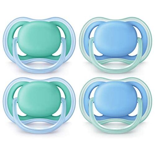 Philips AVENT Ultra Air Pacifier 6-18 Months, Blue/Green, 4 Pack, SCF244/42