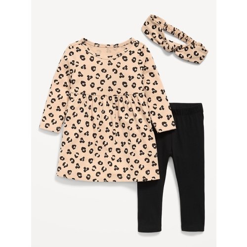 Printed Long-Sleeve Dress, Leggings and Headband for Baby | Old Navy