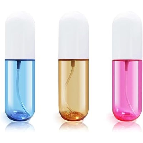 YOCASII 3PCS Hair Water Spray Bottles, 2oz TSA‑Approved Travel Spray Bottles for Hair & Face, Mini Continuous Mist Bottle for Toners, Perfume & Beach Vacation Essentials