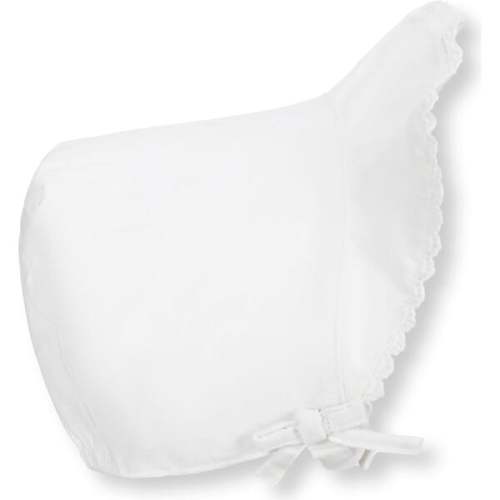 Brimmed Linen Baby Bonnet, Soft White Linen - Hope & Henry | Maisonette