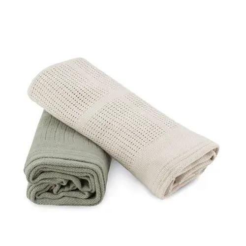 Little Bamboo 2 Pack Cellular Blanket Bayleaf | Baby Bunting AU