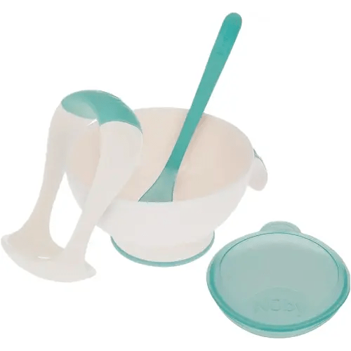 Nuby Garden Fresh Mash 'N' Feed 4 Piece Baby Preparation & Feeding System (Aqua)