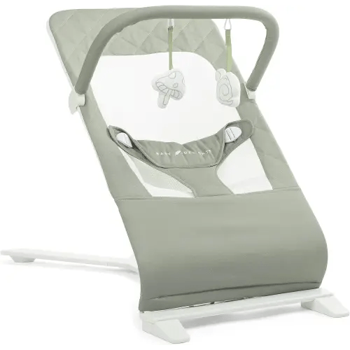 Baby Delight Alpine Deluxe Portable Baby Bouncer | Infant | 0-6 Months | 100% GOTS Certified Organic Cotton Fabric | Organic Sage