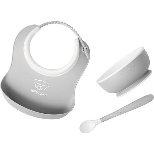 BabyBjörn Baby Feeding Set, 3 pcs, Gray
