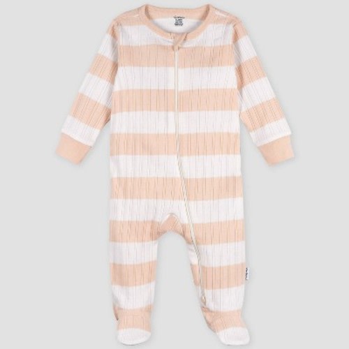 Gerber Baby Striped Sleep N' Play - Pink 3-6M
