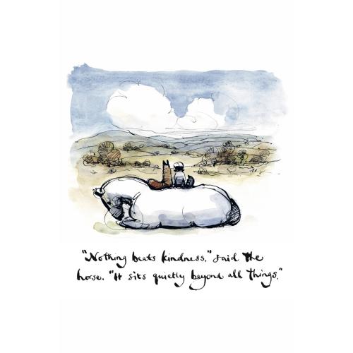 Framed Print Charlie Mackesy : The Boy, The Mole, The Fox & The Horse - Perfect for nursery/kids Rooms, mental health, Oak Frame Available