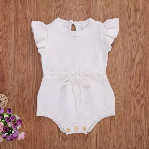 Baby Ruffled Sleeves Knitted Bodysuit