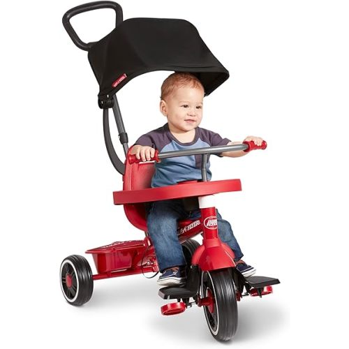 Toddler Bike, Kids Bike, Tricycle Toddler Toys for Ages 2-4, Baby Toy, Radio Flyer 4-in-1 Stroll 'N Trike, for Ages 1-5 Years, Red (Amazon Exclusive)
