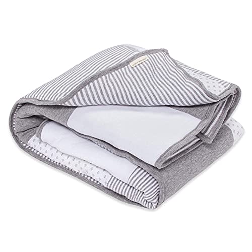 Burt's Bees Baby Reversible Blanket, Nursery, Stroller & Tummy-Time Organic Jersey Cotton Quilted Infant & Toddler Bedding
