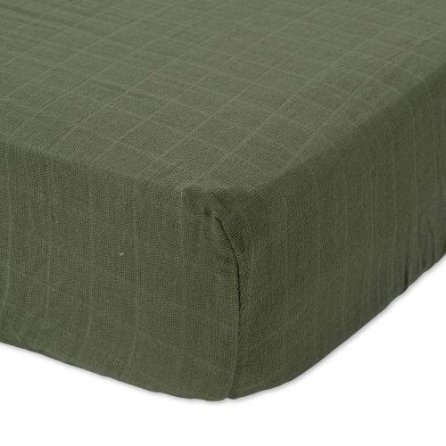 Little Unicorn Cotton Muslin Crib Sheet, Color: Fern