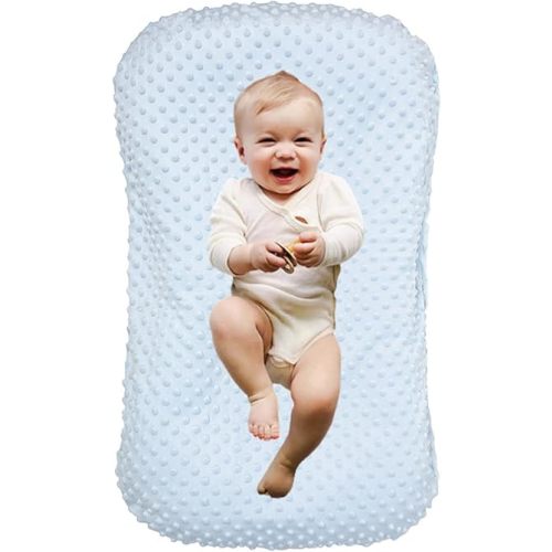 Baby Lounger Pillow for Newborn,Infant Lounger Cosleeping for Baby in Bed,Newborn Lounger Nest for Boys & Girls 0-12 Months(Blue Bean)