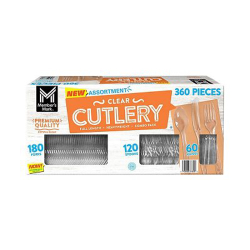 Member's Mark Clear Cutlery Combo Pack, Forks, Knives, Spoons 360 ct. - Sam's Club