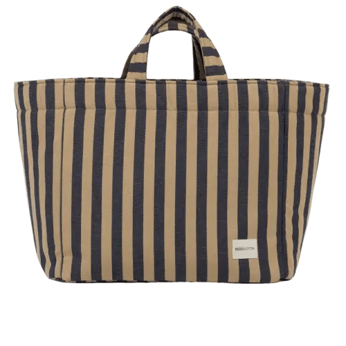 Big Bag - Navy + Caramel · Minicoton