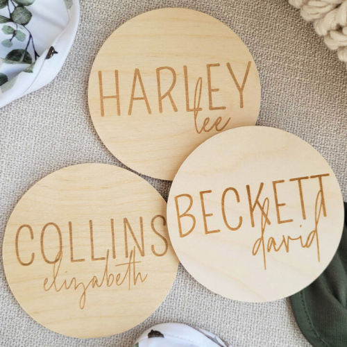 Personalized Wood Announcement | Block