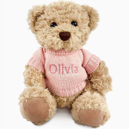 Personalized Bertie Bear, Pink - Babyblooms | Maisonette