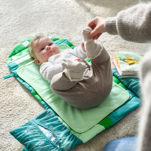 GRÖNFINK Babycare mat - foldable/green 70x35 cm