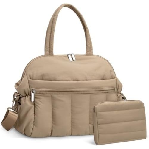 Diaper Bag Tote, Puffer Diaper Tote Bags Crossbody Hospital Bag Travel Large Mommy Bag, with Pacifier Case