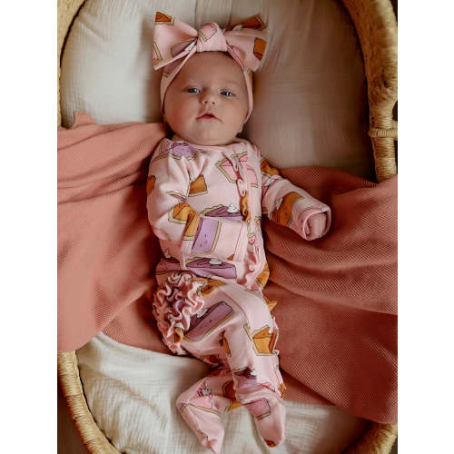 Pumpkin Pie / Organic Frill Zip Footie
