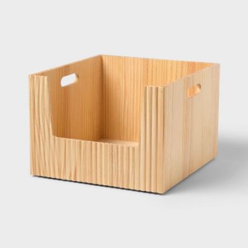 Wood Bin Large Open Front Natural - Brightroom™