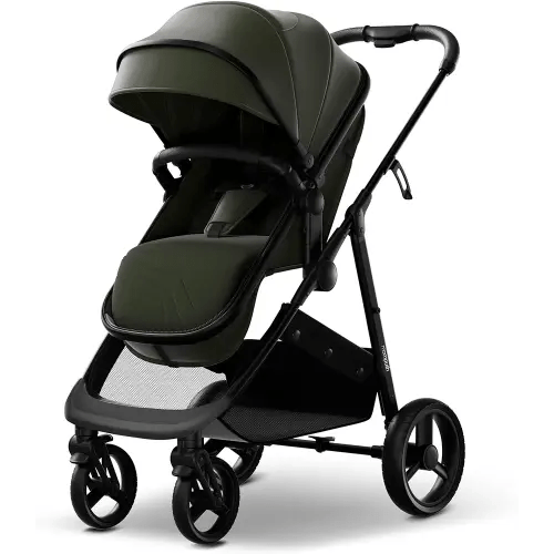 Mompush Wiz 2-in-1 Convertible Baby Stroller with Bassinet Mode - Foldable Infant Stroller to Explore More as a Family - Toddler Stroller with Reversible Stroller Seat
