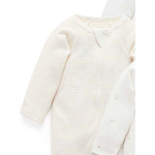4 Pack Zip Footie Vanilla Bear Pack - Purebaby | Maisonette