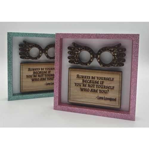 LIMITED EDITION Wizard-inspired fan-art Print with glasses in glittery frame and inspiring quotes| Wizard wall art| gift| Magical prints|