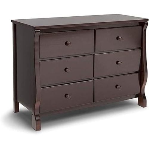 Delta Children Universal 6 Drawer Dresser, Greenguard Gold Certified, Dark Chocolate