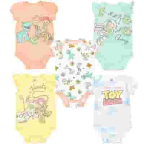 Disney Classics 101 Dalmatians Bambi Dumbo Newborn Baby Girls 5 Pack Short Sleeve Bodysuits Disney Classics 0-3 Months