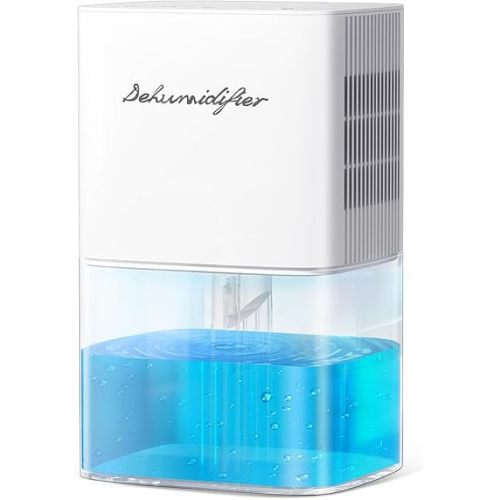 Dehumidifier 1800ML 63OZ Small Dehumidifiers for Home 230 Ft² Safety Dehumidification Adjustable 10 Color Lights 5 Timers 3 Setting Modes Auto Shut Off Protection Low Noise For Bedroom Bathroom