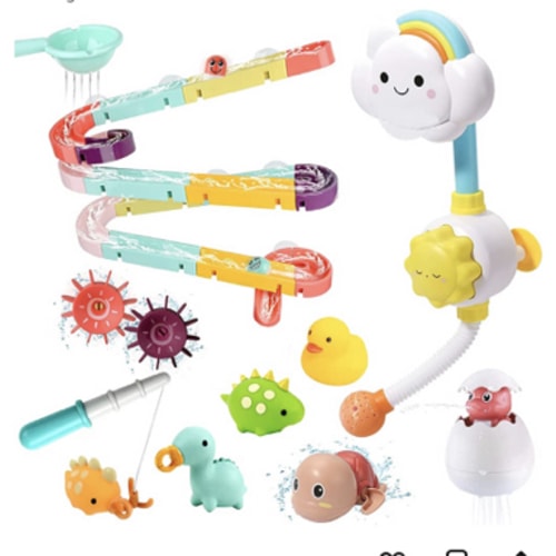 Bath Toy Bathtub Toy with Shower and Floating Squirting Toys, Fishing Game for Toddles and Babies