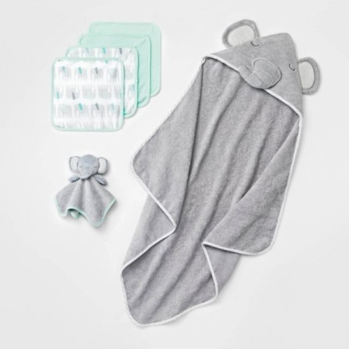 Cloud Island Elephant Bath Towel And Washcloth Set