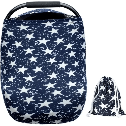 Baby Car Seat Covers for Baby Boys Girls Versatile Stretchy Babies Car Seat Cover Set Twinkle Stars Printing Infant Car Seat Canopy Nursing Covers Breast Feeding Covers