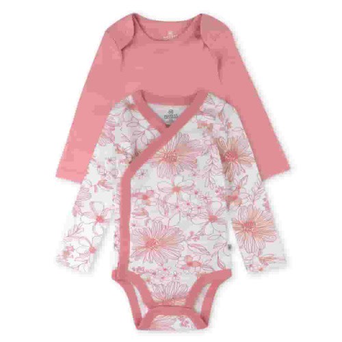 Honest Baby Clothing Baby Boy or Girl Gender Neutral Organic Cotton Long Sleeve Bodysuit and Side Snap Long Sleeve Bodysuit, 2 Piece (Preemie-9 Months)