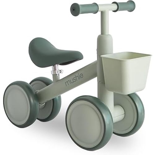 mushie Mini Toddler Bike (Sage) | 12-24 Months | 4 Wheels First Balance Bike